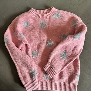 Old Navy Pink and Gray Star Sweater
